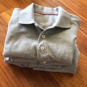 Set of 4 long sleeve grey unisex school uniform polos by French Toast Size 10/12